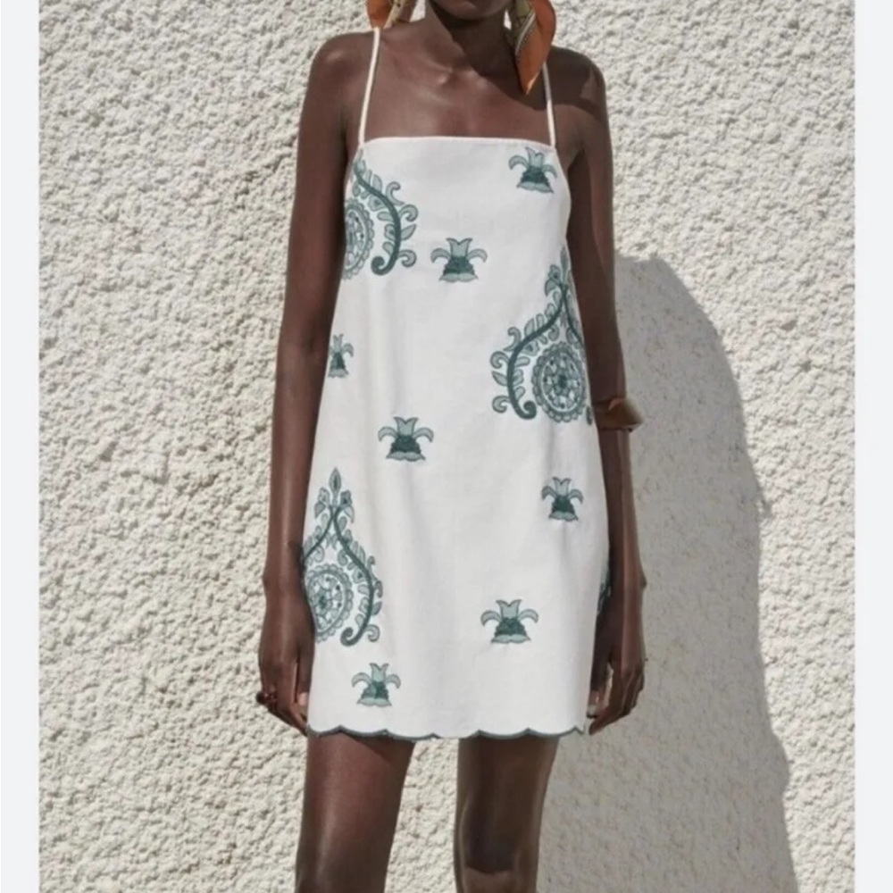 ZARA Embroidered Mini Dress
